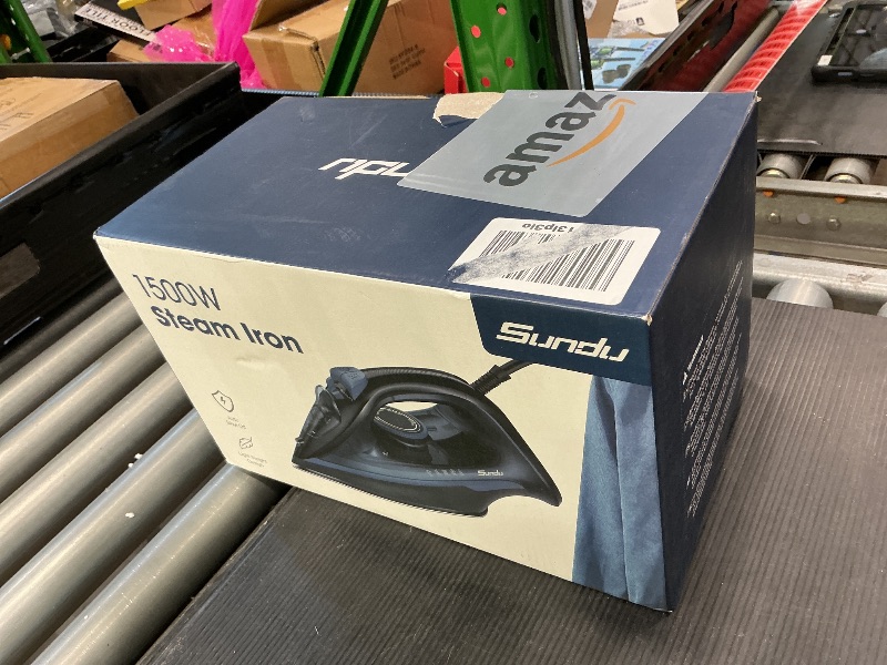 Photo 1 of *Untested*
Sundu Steam Iron for Clothes with Rapid Heating Ceramic Coated Soleplate, 1500W with Precise Thermostat Dial, Self-Cleaning, Auto-Off, 15.21oz Water Tank for Home Clothes Ironing Use, Blue