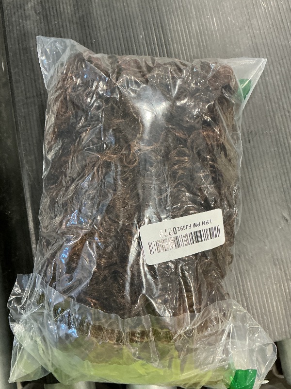 Photo 1 of Alebery 27 Inch Drawstring Ponytail Extension for Black Women Deep Curly Ponytail Extension Synthetic Mixed with Human Hair Hairpieces Afro Kinky Curly Pony Tail for Daily Use (Brown)