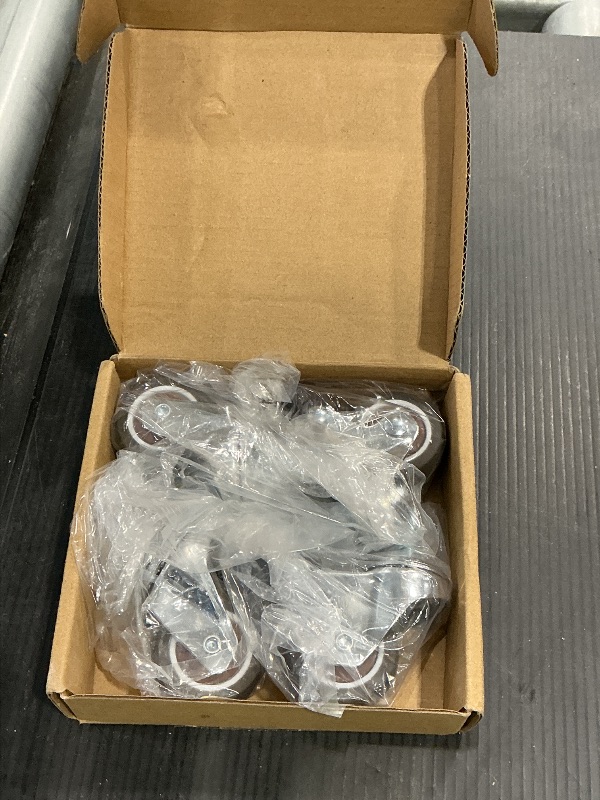 Photo 1 of 1.5Inch Low Profile Furniture Casters, Mute Swivel Rubber Wheels with M8*20mm Stem Threaded Mini Casters, Load Capacity 200lbs