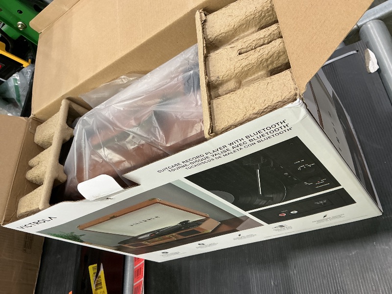 Photo 1 of *Untested*
Victrola Journey Bluetooth Portable Suitcase Record Player – with Built-in Speakers, 3 Speed Vinyl Record Player, RCA Out, Headphone Jack (Brown)