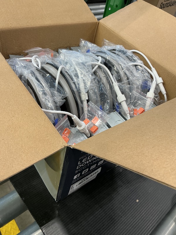 Photo 1 of 12 Pack Black Recessed Lighting 6 Inch with Night Light, 5CCT 6 Inch LED Recessed Lights 2700K-6000K Selectable, Dimmable 15W 1200LM Ultra Thin Recessed Lighting - ETL and Energy Star Certified