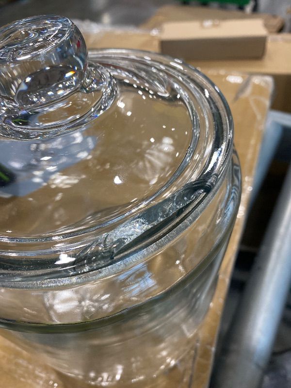 Photo 1 of **MAJOR DAMAGE**
Maredash 1 Gallon Glass Canister, Cookie Jar & Candy Jar with Airtight Lid, Large Food Storage Container for Buffet, Coffee & Flour, Laundry Room Storage & Pantry