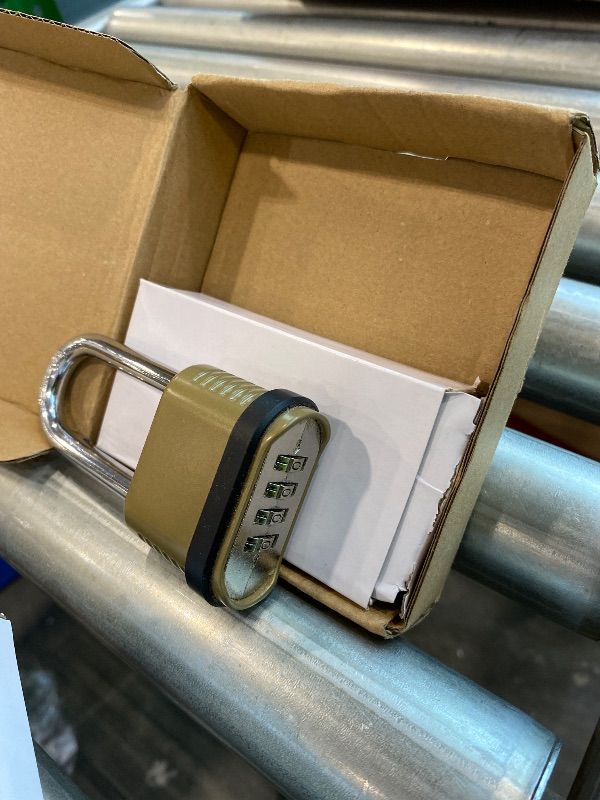 Photo 1 of **SEE CLERK NOTES**
2 Digit Heavy Duty Combination Lock - 105mm Long Shackle Weatherproof Combination Padlock, Outdoor Combo Lock for Storage Units, Gym Lockers, Fence Gates & Shed Doors - Golden (2pcs, Long Shackle)
