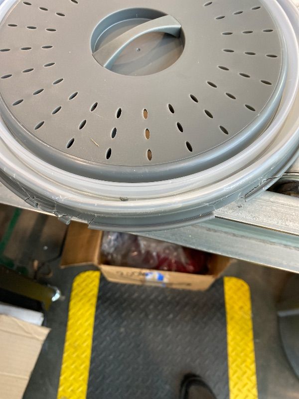 Photo 1 of ***MINOR DAMAGE*** Tovolo Microwave Splatter Cover for Food, Medium (Charcoal) - Collapsible & Vented Silicone Splatter Guard Lid - Microwave Plate & Dish Cover with Handle - BPA-Free Kitchen Gadget for Meal Prep