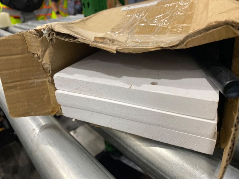 Photo 1 of ***MISSING CONNECTOR RODS*** Tinpin Wall Shelves 3-Tier, Bathroom Shelves Over Toilet, Rustic Industrial Pipe Shelf, Farmhouse Bathroom Decor, Floating Shelf Wall Decor for Bedroom, Living Room 17.3 inch, White