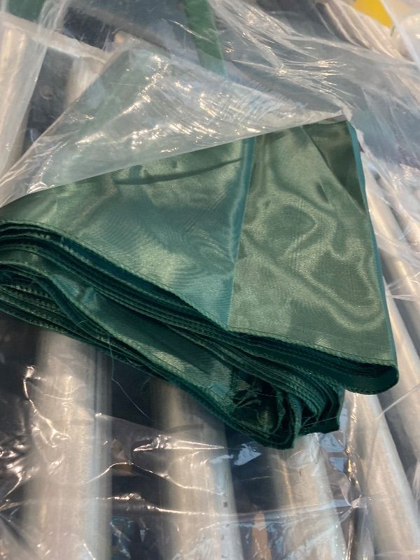 Photo 1 of ***DARK GREEN*** Bencailor 24 Pcs Dark Green Satin Table Runner Bulk 12 x 108 Inches Long Table Runners Bright Smooth Fabric Tablecloth for Wedding Banquet Birthday Valentines St Patrick's Day Party Decorations