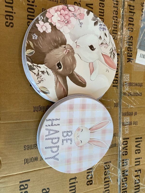Photo 1 of *MINOR DAMAGE - USED*
Easter Bunny Series 4 Pieces Round Stove Burner Covers Set ,2 Pieces 8 Inches and 2 Pieces 10 Inches,Gas Stove Burner Covers,Electric Stove Burner Cover,Metal Stove Burner Cover Kits Happy Easter