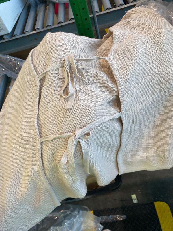 Photo 1 of ***MINOR DAMAGE*** LILLUSORY Womens Crochet Tops Ladies Summer Vacation Outfits Beach Fashion Tank Y2K 2025 Cute Clothes Tie Front Sweater Vest Beige L