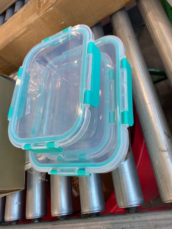 Photo 1 of [80 oz & 36 oz]Extra Large Glass Food Storage/Baking Containers Set with Lids, 2 Pack 80 oz(10 cup)&2 Pack 36 oz (4.5 cup)Airtight Glass Container,Microwave,Oven,Freezer and Dishwasher, Green