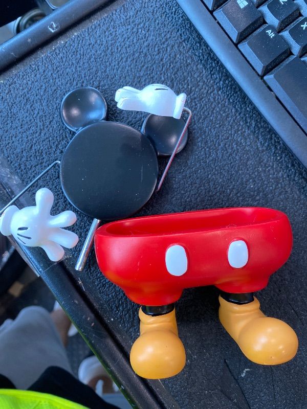 Photo 1 of [DAMAGED] UJROQI Cute Mouse Pen Holder for Desk, Resin Remote Control Holder,Cartoon Mouse Vase Makeup Brush Holder, Charming home office ornament,Unique Gift for Family and Friends. (Remote control bracket)