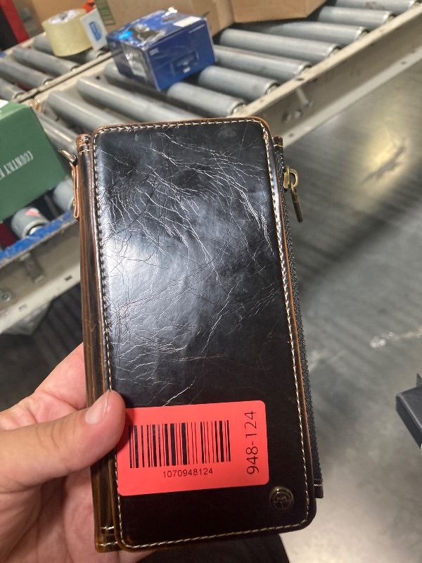 Photo 1 of !! MISSING PARTS !!Defencase Compatible with iPhone 15 Case Wallet with RFID Blocking Card Holder for Women and Men, Fashion PU Leather Magnetic Snap Flip Zipper Strap Wallet Phone Case Fit for iPhone 15 6.1", Coffee