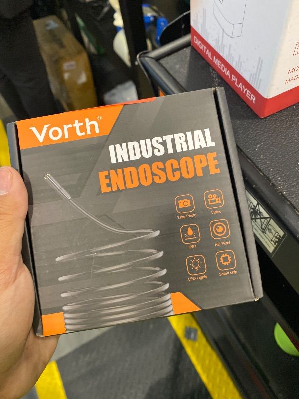 Photo 1 of *MINOR DAMAGE - USED*
Vorth Endoscope Camera with Light, 1920P HD Borescope with 8 LED Lights, 16.5 FT Semi-Rigid Snake Inspection Camera, IP67 Waterproof Drain Pipe Borescope Mens Tool for iOS and Android