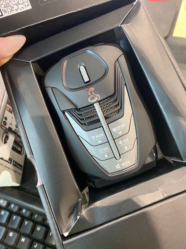 Photo 1 of **UNTESTED**
Cobra RAD 480i Laser Radar Detector – Long Range Detection, Bluetooth, Apple CarPlay and Android Auto Compatible, LaserEye Front and Rear Detection, Digital Signal Processing, Black