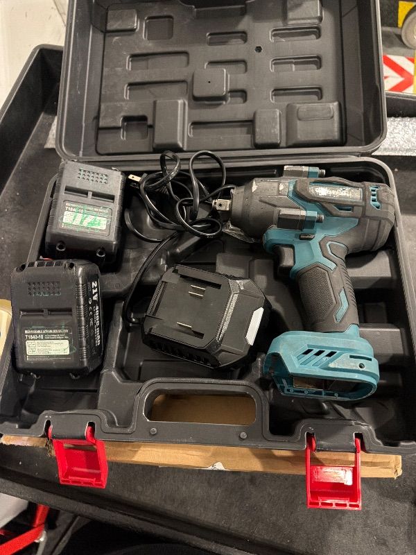 Photo 1 of **USED - MINOR DAMAGE**
Seesii 1000N.m (738ft-lbs) Cordless Impact Wrench High Torque,1/2" Brushless Impact Gun w/Two 4.0Ah Battery,Fast Charger, 5 Sockets & Storage Case, Electric Impact Wrench for Car Truck,WH760