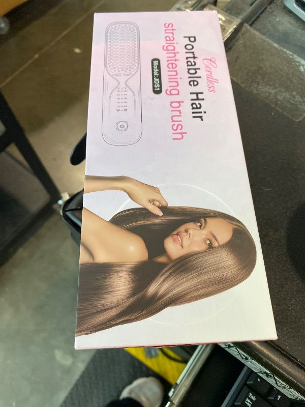 Photo 1 of *UNTESTED*
Cordless Hair Straightener Brush - Portable Hair Straightening Brush for Travel - 300M Negative Ions for Frizz-Free Shine, Touch Up On-The-Go, Fast Heating, Gift for Women, 10,000mAh, Powder Pink