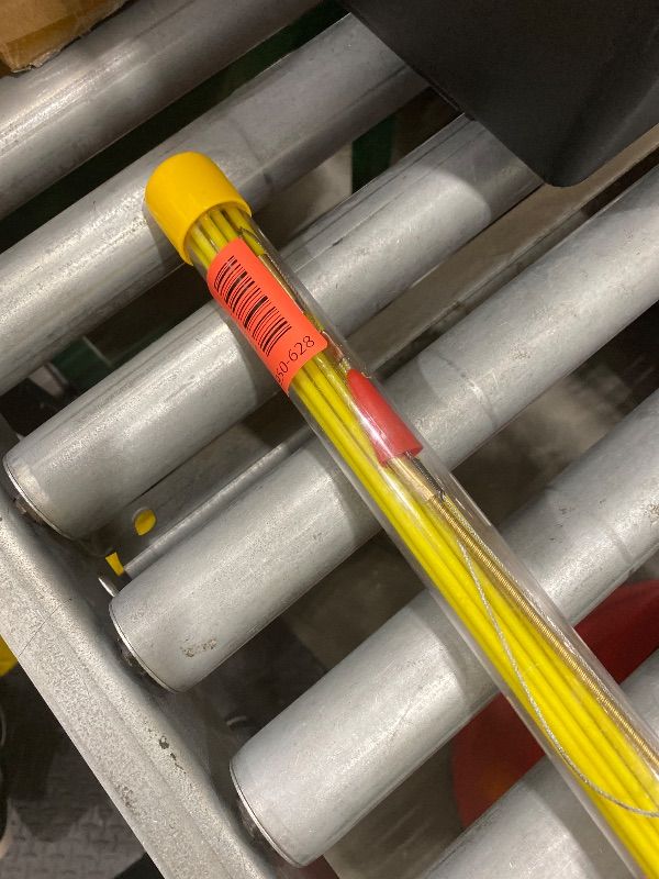Photo 1 of **UNTESTED**
50' Fiberglass Fish Tape Running Wire Cable Rods Coaxial Electrical Connectable Wire Fishing Rod Pull Push Kit With Hook And Hole Kit In Transparent Tube, Yellow