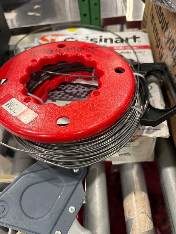 Photo 1 of **UNTESTED**
KINJOEK 100 Feet Steel Fish Tape in Red Plastic Housing Retractable Wire Fish Tape Reel Pulling for Heavy Duty Pulls, Short Runs and Conduit Measuring