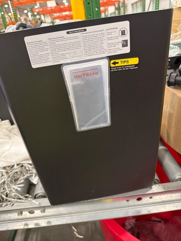 Photo 1 of **UNTESTED**
Bonsaii 12-Sheet Cross Cut Paper Shredder, 5.5 Gal Home Office Heavy Duty Shredder for Paper, Credit Card, Mail, Staples, with Transparent Window, High Security Level P-4 (C275-A)