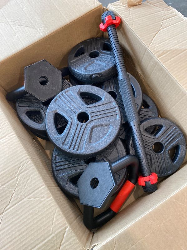 Photo 1 of **MISSING PARTS**
FDS1 Adjustable dumbbell set, 45lbs Free Weights set with upgraded nut, 5 in 1 Weight Set Used as Kettlebells, Barbell, Push up Stand, Fitness Exercise for Home Gym Suitable Men/Women