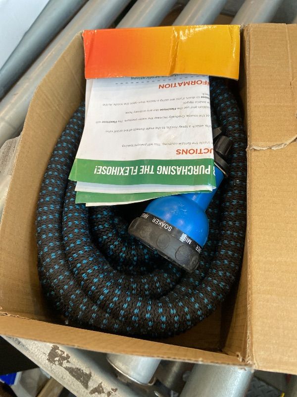 Photo 1 of **UNTESTED**
Flexi Hose Expandable Garden Hose with 8 Function Nozzle, 50FT - Lightweight Retractable Garden Hose, Water Hose - No-Kink Flexibility, 3/4 Inch Solid Brass Fittings and Double Latex Core