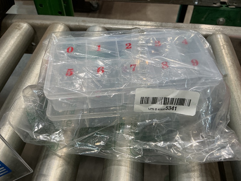 Photo 1 of 2 Pieces Nail Tip Box Empty False Nail Tips Organizer Box with 10 Number Spaces Storage Case Container Nails Plastic Grid Boxes for Fingernail Crystal Jewelry Accessories(White)