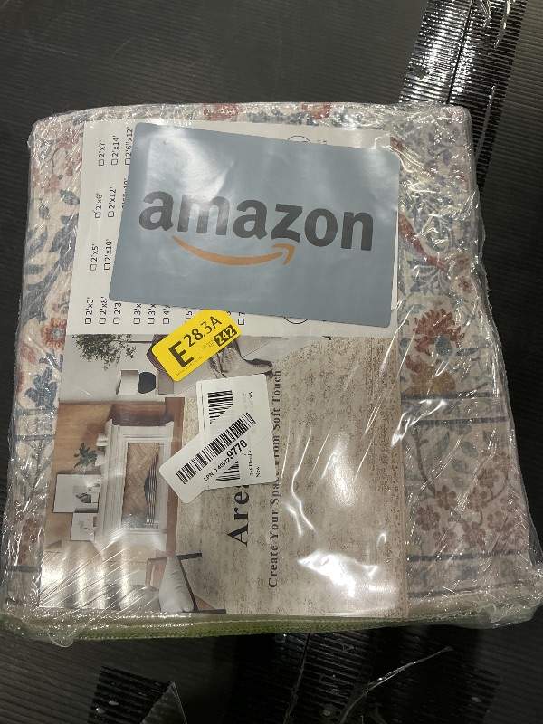 Photo 1 of *Factory Sealed*
2x6 Floral Washable Area Rugs for Living Room, Vintage Boho Large Rug for Bedroom Dining Room? Distressed Botanical Birds Non Slip Low Pile Forest Animal Throw Carpet for Farmhouse Office, Beige Blue