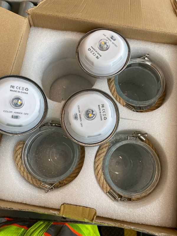 Photo 1 of *Missing Parts - Check clerk notes*
DBF Solar Lanterns Outdoor Waterproof, 4 Pack Hanging Solar Lights Outdoor, LED Cracked Glass Ball Globe Lantern Garden Decor for Patio Backyard Pathway Tree Porch Fence Events (Amber Warm & RGB)