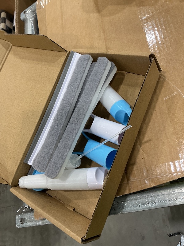 Photo 1 of 2 Pack 3 in 1 Window Cleaning Scraper, 3 in 1 Spray Squeegee, Window Squeegee Cleaner Tool with Built-in Spray Bottle and 4 Replaceable Sponges for Car Home Windows Glass and Tiles Etc