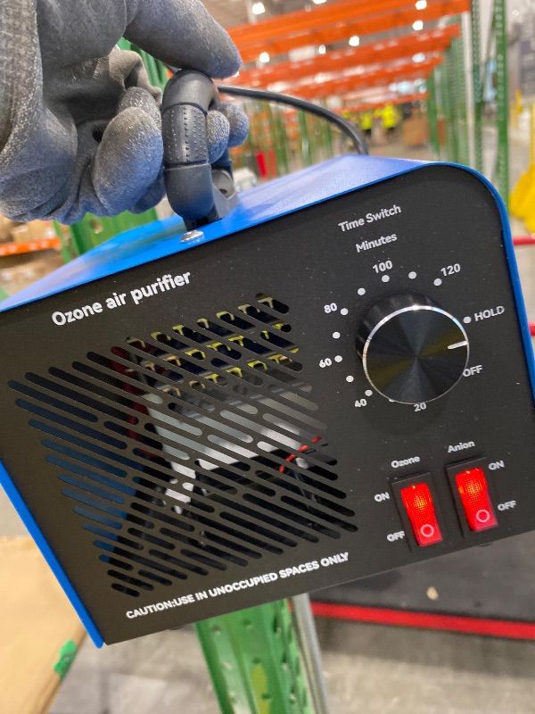 Photo 1 of 120,000mg/h 0zone Generator High Capacity Ozone Machine & Negative Ion Air Purifier for Home, Car, Pet Odor Removal, O3 Odor Eliminator up to 2,500 Sq. Ft.(Blue)