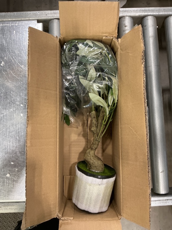 Photo 1 of 2ft Artificial Olive Tree with Pot, Tabletop Faux Plants Mini Trees for Home Office Living Room Modern Decor