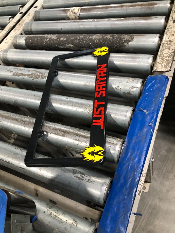 Photo 1 of ***CRACK***LP Frameworks Just Saiyan V2 3D Raised License Plate Frame | 1 Pack Car License Plate Cover | Universal US Car Black License Plate Holder | Auto Accessories (Car, Truck and SUV)