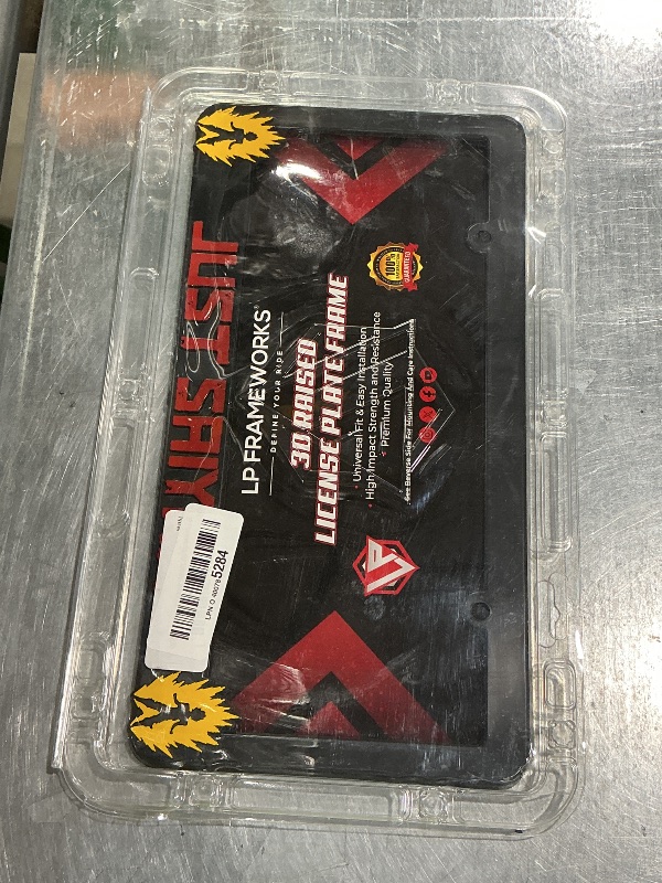 Photo 1 of ***CRACK***LP Frameworks Just Saiyan V2 3D Raised License Plate Frame | 1 Pack Car License Plate Cover | Universal US Car Black License Plate Holder | Auto Accessories (Car, Truck and SUV)