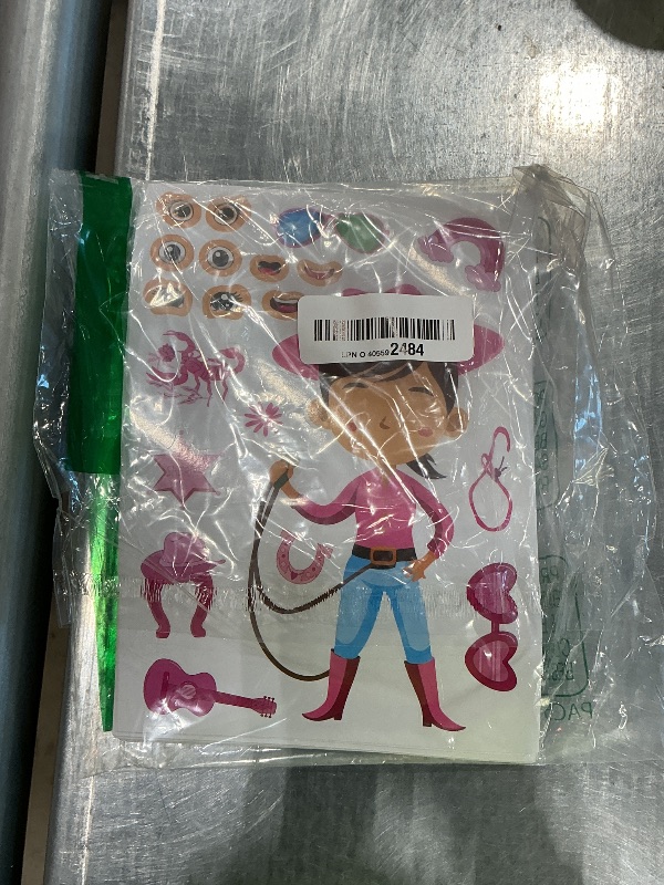 Photo 1 of 24 Sheets Cowboy Cowgirl Stickers for Kids, Country Western Cowgirl Make a Face Sticker, Make Your Own Stickers Sheets, Pink Cool Theme Art Craft Supplies