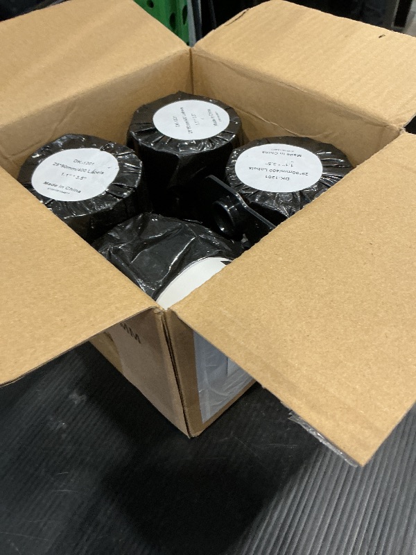 Photo 1 of 12 Rolls Replace for Brother DK-1201 (1.1" x 3.5") Address Label, 400 Stickers/roll for QL-800 810W 820NWB 600 Printer, 1 Frame + 4800 Label Refills, Barcode & All Purpose Die-Cut DK Label