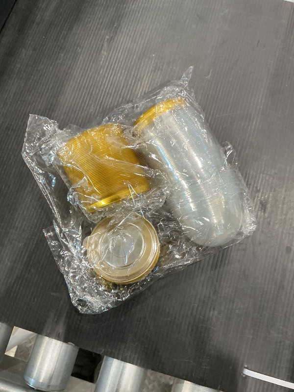 Photo 1 of *MISSING PARTS*
Potchen 100 Pcs Mini Baking Cups with Lids Brownie Baking Cups Mini Cake Containers with Clear Dome Lids for Desserts Cupcake Pans Cheesecake Cake Wedding Birthday Party Buffet, Gold