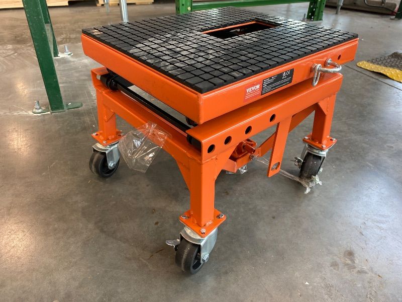 Photo 1 of *Missing Parts*VEVOR Hydraulic Motorcycle Lift Table, 350 lbs Capacity Motorcycle Scissor Jack Lift with Wide Deck, J-Hooks, 4 Wheels, Hydraulic Foot-Operated Jack Stand for ATV Dirt Bikes
