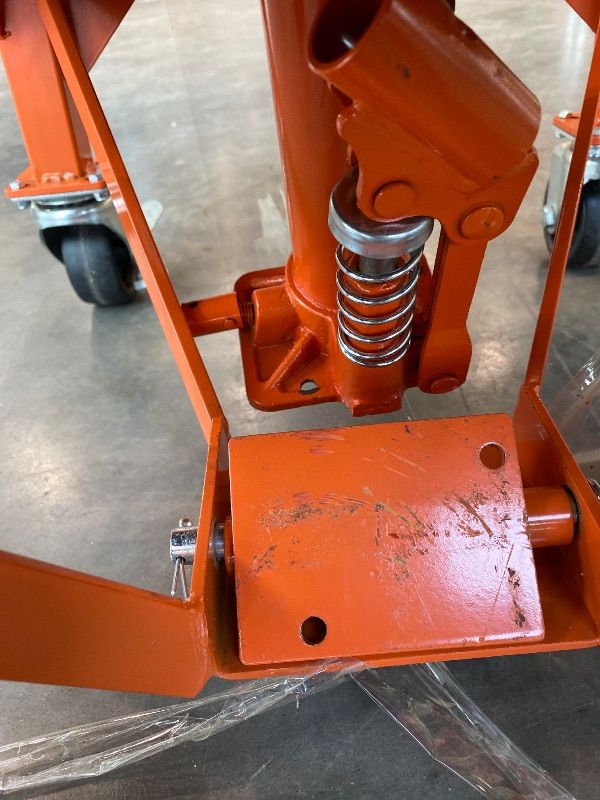 Photo 1 of *Missing Parts*VEVOR Hydraulic Motorcycle Lift Table, 350 lbs Capacity Motorcycle Scissor Jack Lift with Wide Deck, J-Hooks, 4 Wheels, Hydraulic Foot-Operated Jack Stand for ATV Dirt Bikes