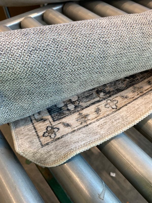 Photo 1 of *Major Damaged*Loloi Anniston Collection ANS-01 Ivory/Stone 7'-6" x 9'-6" Machine Wash Area Rug