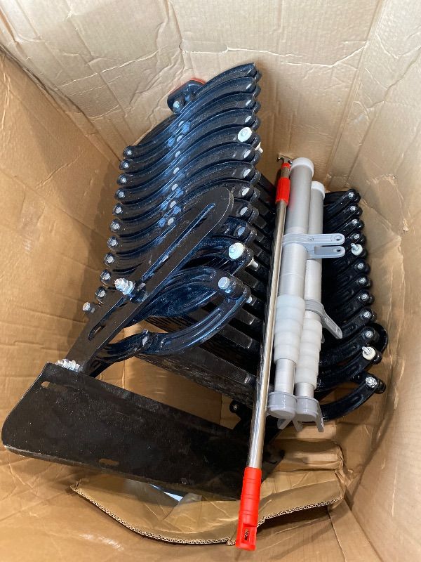 Photo 1 of *USED*
Wall Mounted Folding Ladder with Handrails, Pull Down System Attic Stairs, Telescopic Attic Ladder, Applicable Height 9.6-10ft, Attic, Basement, Warehouse, Passage Folding Stair (Black, 12 Steps)