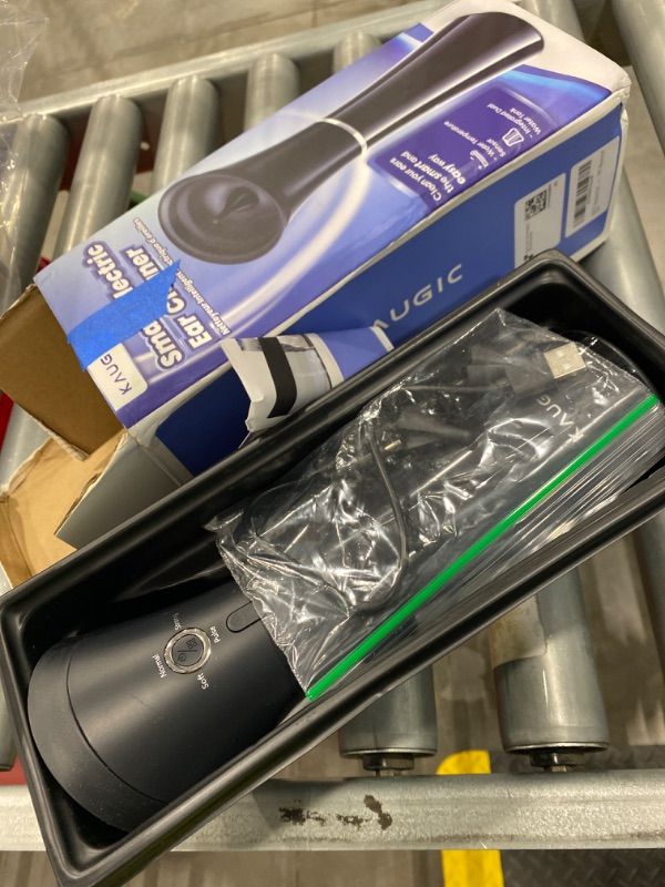 Photo 1 of **MINOR DAMAGE**
KAUGIC Upgraded Ear Wax Removal with One-Piece Waste Tank, Safe Cleaner with Water Temperature Sensor, Effective Ear Irrigation Kit & USB-A to C Cable, IPX7, Black