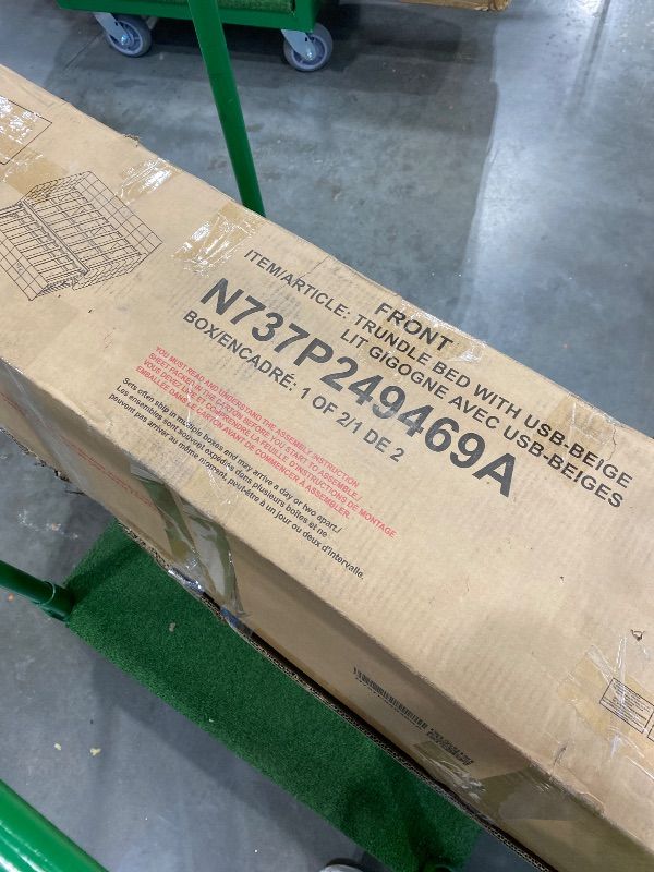 Photo 1 of *PARTIAL SET - Box 1 Of 2*
DNYN Full Size Upholstered Daybed with Trundle(Twin) for Kids,Adults,Solid Wood Bedframe w/Pop Up Design,Easy Assembly & Super Save Space & No Box Spring Needed, Gray