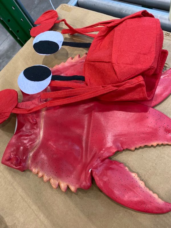 Photo 1 of **MINOR DAMAGE**
Newcotte 2 Pcs Halloween Crab Lobster Costume Set Funny Hat Latex Giant Claws Gloves for Men Women Cosplay Party(Crab Style)