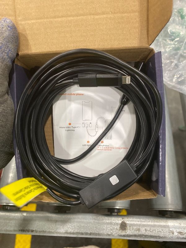 Photo 1 of **MISSING PARTS**
Endoscope Camera with Light,1920P HD Borescope Tools with 8 Adjustable LED Lights, Endoscope with Semi-Rigid Snake Camera, IP67 Waterproof Inspection Borescope for iOS and Android-16.4ft Dual-Lens