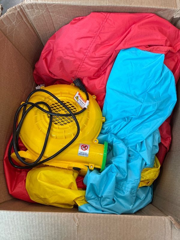 Photo 1 of **UNTESTED**
WELLFUNTIME Inflatable Bounce House Slide, Kids Jumping Castle with Blower, 100x77x63 Inch Bouncy Castle