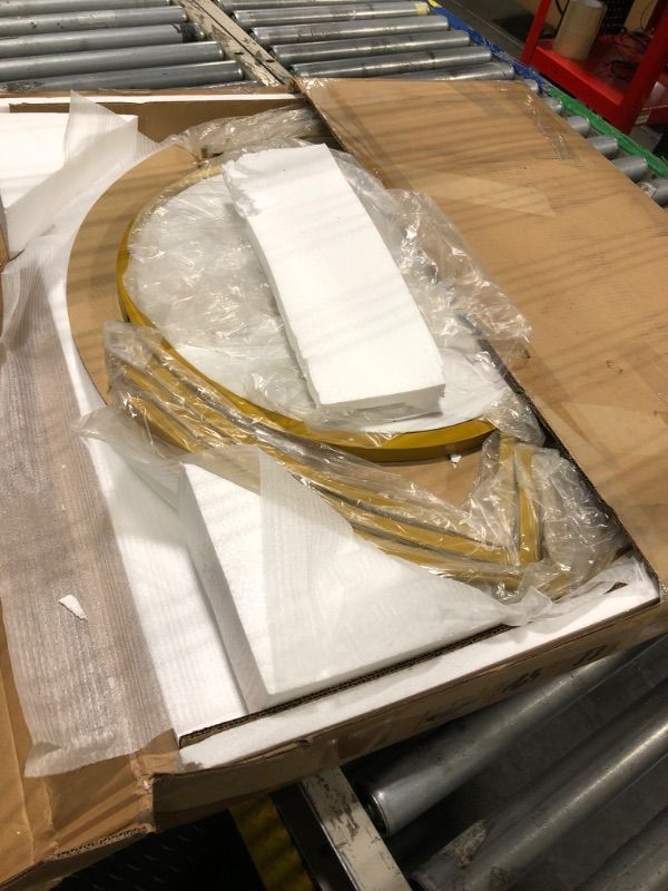 Photo 1 of *MINOR DAMAGE - USED*
Tribesigns Modern Round Coffee Table, 2 Tier Coffee Table with Faux White Marble and Golden Metal Legs, Circle Center Table Tea Table Accent Furniture for Living Room, White and Gold