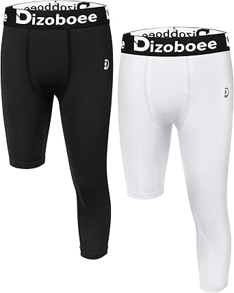 Photo 1 of *MINOR DAMAGE - USED*
Youth Boys Compression Pants One Leg 3/4 Leggings for Sports Kids Basketball Tights Baseball Football Pants, Medium
