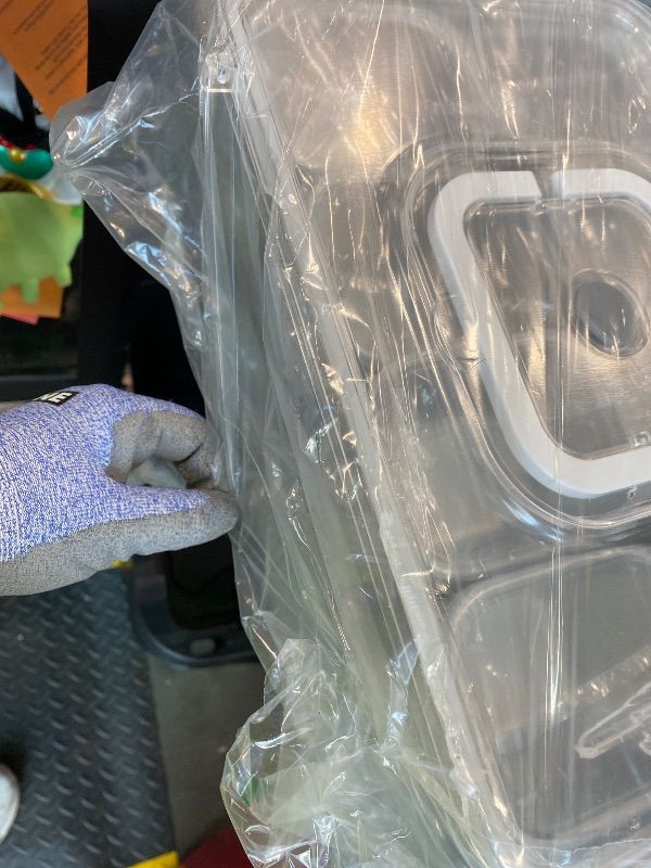 Photo 1 of **MAJOR DAMAGE**
Snackle Box Container, Stainless Steel Divided Serving Tray with Lid and Handle, 8 Compartment Portable Snack Platters - Clear Storage Organizer for Fruit Candy Nuts Veggie - Perfect for Travel Party