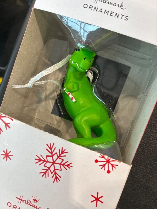 Photo 1 of *MINOR DAMAGE*
Hallmark Dinosaur in Santa Hat Christmas Ornament, Resin,Fun Tree Decoration