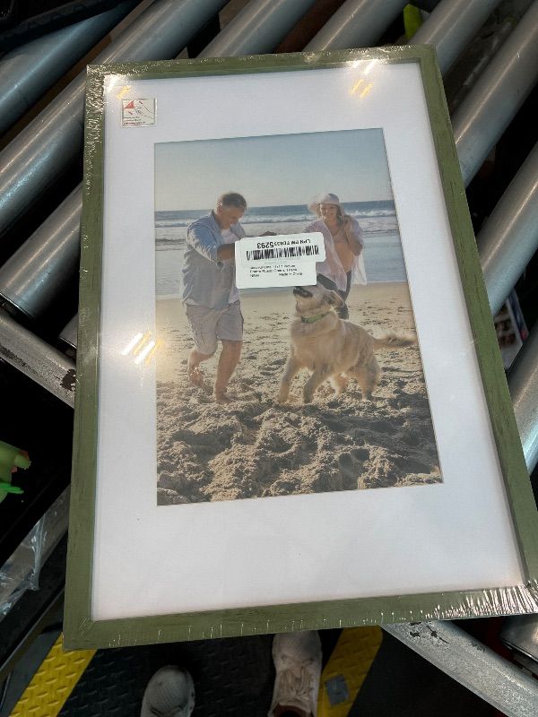 Photo 1 of **Factory Sealed**
decorUhome 11x17 Picture Frame, Display Pictures 8x12 with Mat or 11x17 without Mat, Wall Hanging Poster Frame, Rustic Green, 1 Pack