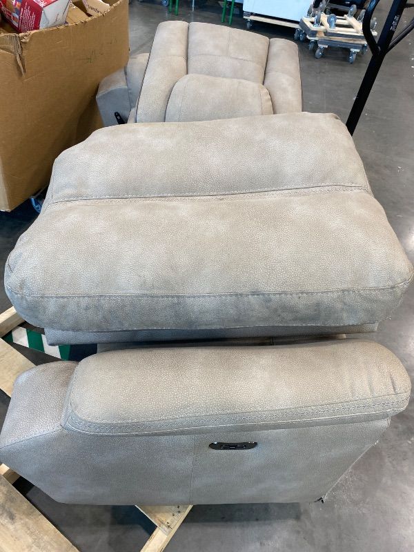 Photo 1 of *USED*
Signature Design by Ashley Next-Gen DuraPella Power Reclining Sofa – Wireless & USB Charging, Zero-Gravity, Adjustable Headrest, Water-Repellent Faux Leather, Drop-Down Table, Beige/Brown, 86”
*See Clerk Notes*